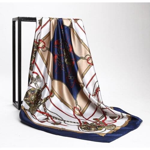 Summer Head Silk Scarf Women Luxury Designer Tassel Print Bandana Vintage Satin Square Muslim Hijab Scarves Bohemian Shawls