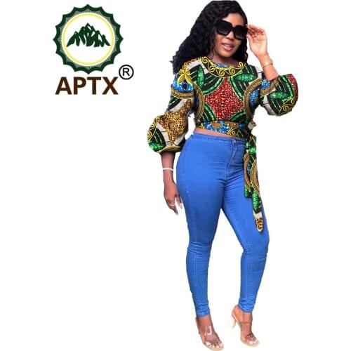 African Sexy Top For Women Wax Ankara Style Long Puff Sleeve Fashion Lady Clothing Loose Casual Pure Cotton Streetwear Elegant