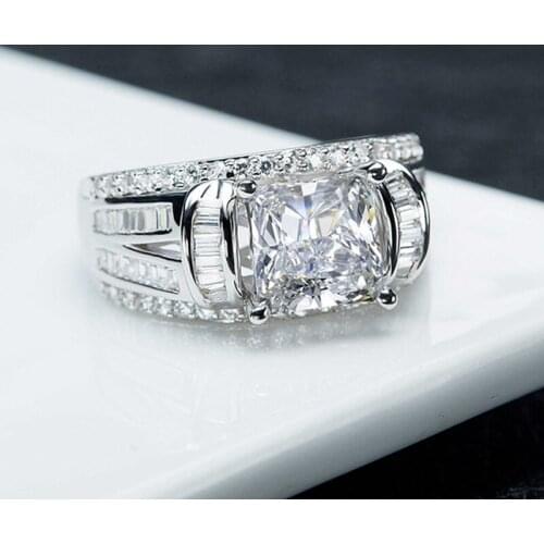 CAOSHI Aesthetic Charm Women Wedding Rings Shiny AAA CZ Princess Cut Jewelry for Engagement High-quality Anniversary Accessories