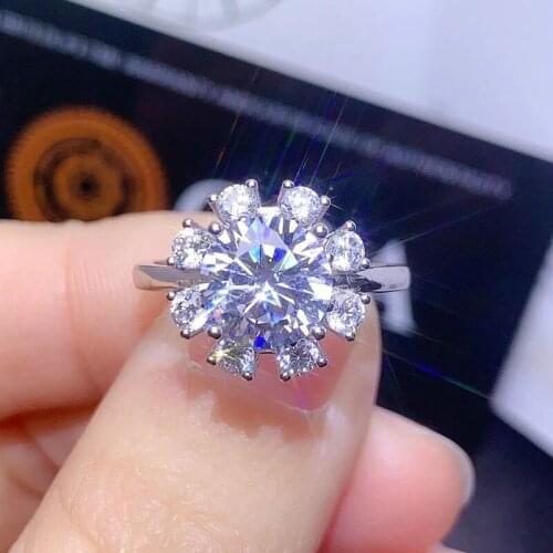 Natural Square 2ct Moissanite Jewelry S925 Sterling Silver Riing for Women Anillos Bizuteria Wedding Silver 925 Jewelry Gemstone