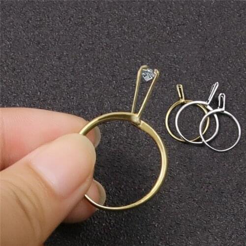Gold & Silver Display Ring Jewellery Bead Gemstone Holder Jewellery Spring Prong Claw Tweezer Ring Crafting Pickup Tool