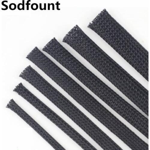 1m Dia 30/35/40/50/60/70/80/100/120mm General Wire Protection Black PET Nylon Braided Cable Sleeve