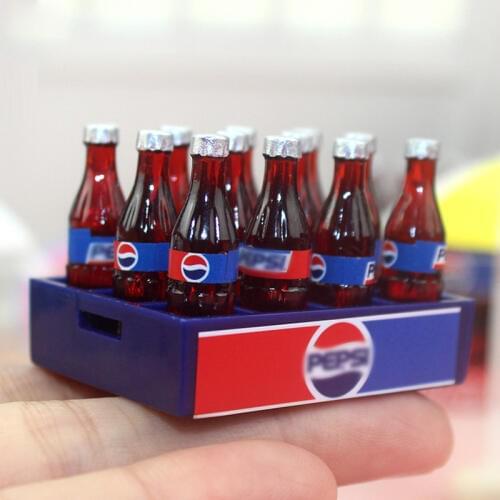 12pcs/dozen 1/6 1/12 Dollhouse Miniature food Mini Coke Drink Doll Play Kitchen model Toys for blyth, ob11 Accessories
