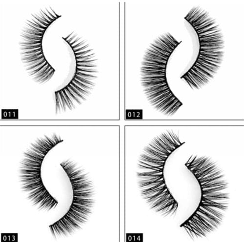 3 Pairs/Set Magnetic Eyelashes False Lashes Repeated Use Eyelashes Waterproof Liquid Eyeliner With Tweezer Makeup Set