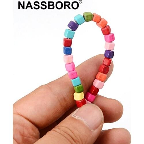 4MM Square Cube Natural Stone Beads Charm Spacer Loose Beads for Jewelry Making DIY Necklace Bracelet Earrings