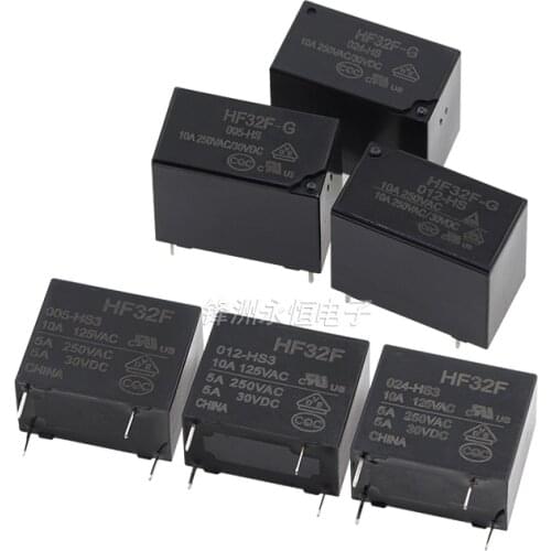 5PCS HK32F HK32F-G JZC-32F Relay 5A HK32F-005-HS3/HK32F-012-HS3/HK32F-024-HS3/HK32F-G-005-HS HK32F-G-012-HS HK32F-G-024-HS
