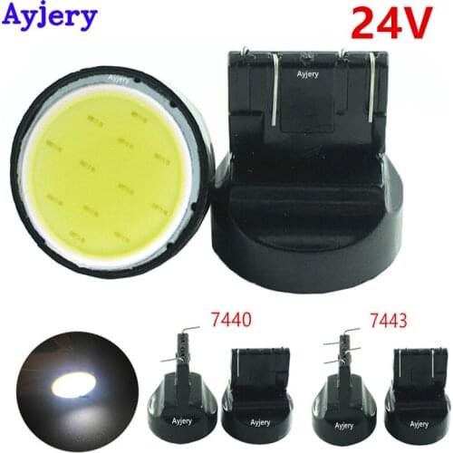 AYJERY 2 Pcs 24V DC T20 7443 COB 12SMD 12Led W21/5W Auto Car Signal Reverse Led Lights Brake Lights Parking Light Car Styling