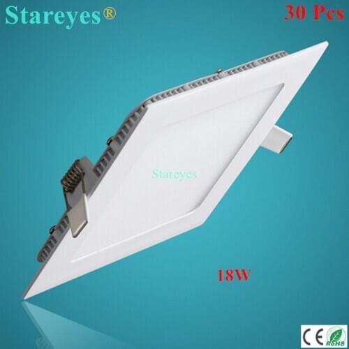 Free shipping 30 pcs Square LED Panel Light 18W AC85-265V 225mm 1600LM SMD 2835 lamp spotlight bulb led ceiling lighting