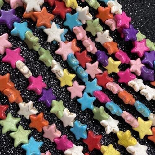 Natural Stone Beads Five-pointed Star Shape Turquoises Beads for Women Jewelry Making DIY Bracelet Necklace Accessories 15/20mm