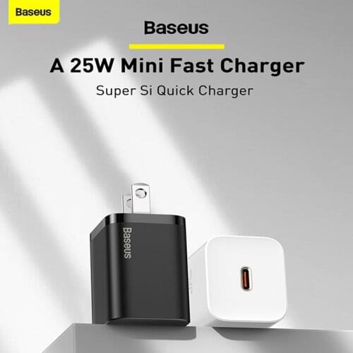 Baseus PD 25W Fast Charger US Type-C Charger For Samsung Xiaomi iphone Quick Charging Travel Wall Charger For Huawei Data Cable
