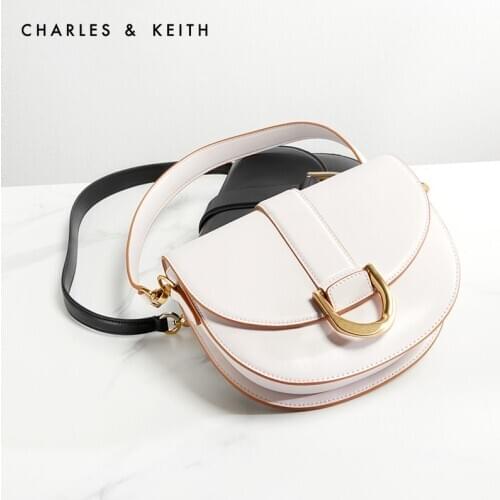 CHARLES＆KEITH New Arrival for Spring2021CK2-80781412Womens shoulder bag Fashion saddle bag underarm bag with horseshoe buckle