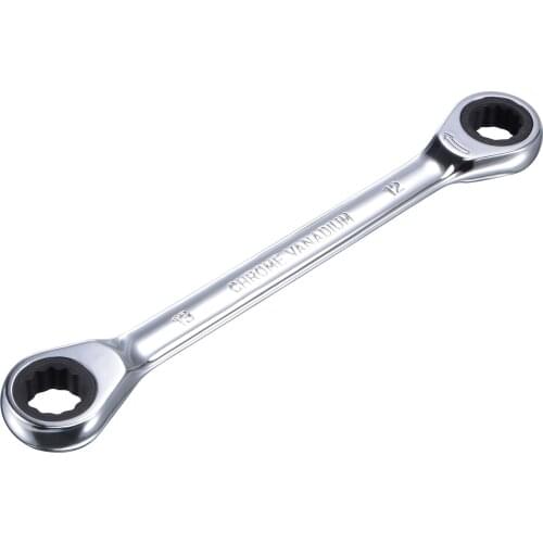 Uxcell Double Box End Ratcheting Wrench 12mm x 13mm Metric 72 Teeth 12 Point Ratchet Spanner Tools, CR-V