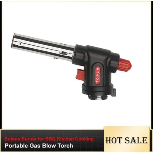 Flamethrower Butane Burner Welding Gas Torch Flame Gun Brazing Flamethrower Outdoor Camping BBQ Portable Soldering Heat Gun