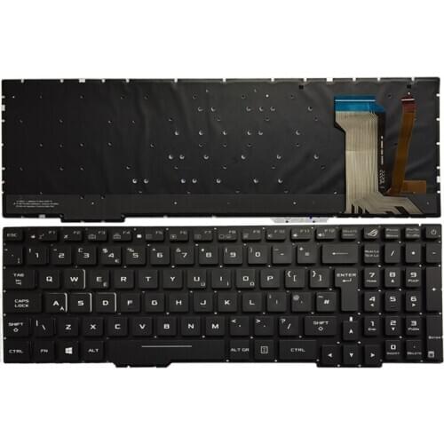 UK Laptop Keyboard For ASUS GL553 GL553V GL553VW ZX553VD ZX53V ZX73 FX553VD FX53VD FX753VD FZ53V keyboard with backlit