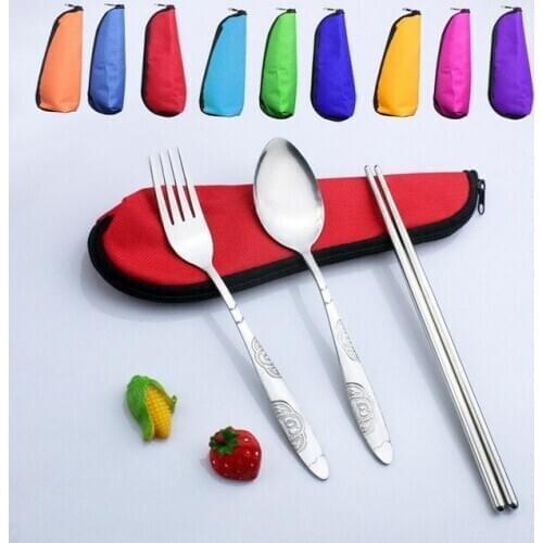 By dhl 500set Travel Kids Adult Cutlery Stainless Steel Tableware Camping Cutlery Set Dinnerware