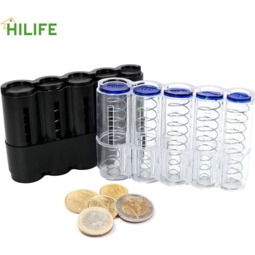 Creative Home Decor Coin Holder Case Euro Coin Dispenser Storage Box Saving Box Jar Money Boxes Storage Coins Purse