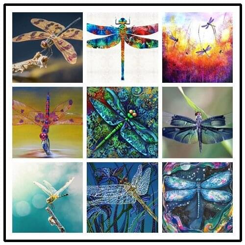 LIPHISFUN DIY 5D Diamond Painting Embroidery Cross Stitch Full Drill Home Decor Square/round Animal Dragonfly