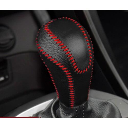 Lsrtw2017 Leather car gear shift Knob Cover for Hyundai Tucson 2006-2018 2015 2014 2017 2016 2008 2009 2012 2011 Lever Protector