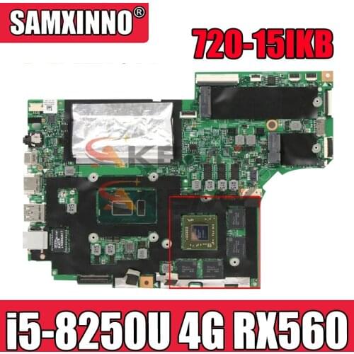 Mainboard ype 81C7 81AG for Lenovo 720-15IKB laptop motherboard 16877-1M 448.0CJ03.001M with CPU i5 8250U 4G-RAM RX560 GPU