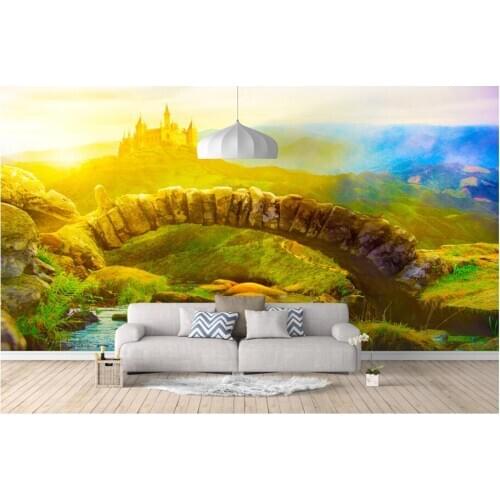 Custom mural 3d photo wallpaper European castle forest green scenery home decor living room wallpaper for walls 3 d in rolls