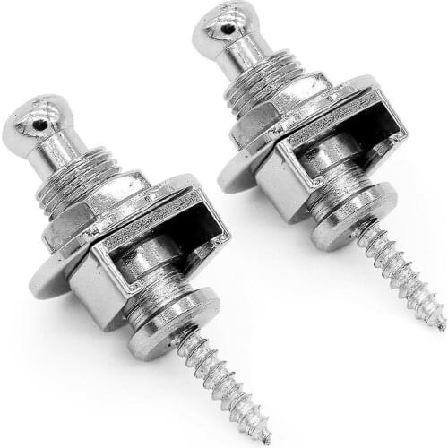 New Premium Guitar Strap Locks and Buttons Security Quick Release Straplocks Strap Retainer System Nickel (Pack of 2)