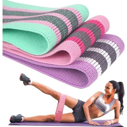 New Women Men Yoga Belts 3 Pieces Body Sport Weight Fitness Exercise Gym Handle Yoga Stripe Elastic Use Tools Net Bag 2020