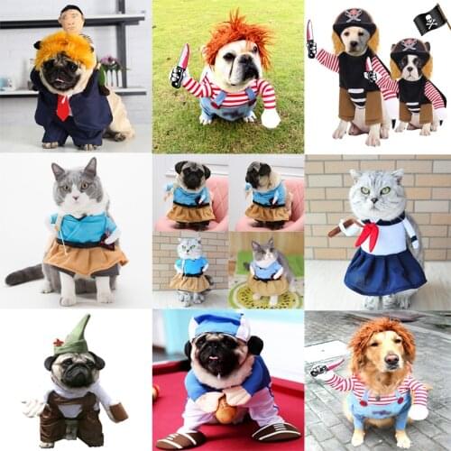 Pet Dog Halloween Clothes Dogs Holding a Knife Christmas Costume Novelty Small Medium Dog Cat Party Cosplay Apparel Clothing