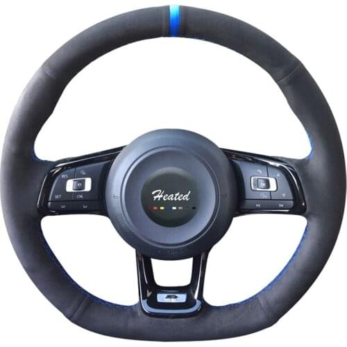 Braid on the Steering Wheel Cover for Volkswagen VW Golf 7 GTI Golf R MK7 VW Polo GTI Scirocco 2015 2016 capa para volante