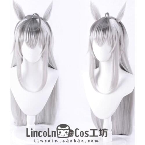 Hot Anime Pretty Derby Oguri Cap Grey Cosplay Wig Men Women Heat Resistant Synthetic Hair Wigs for Carnival Comic Show