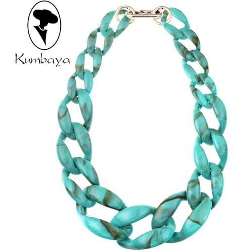 Exaggeration Acrylic Necklace Twist Strands Various Colors Necklace Neck Short Chain Women Ethnic Jewelry Collares Choker N15827