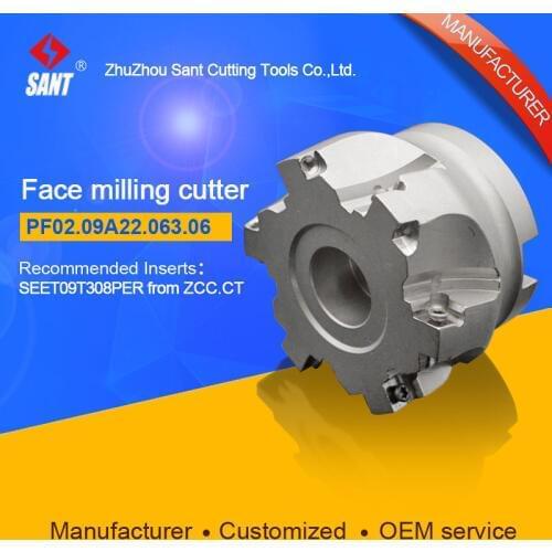 Applicable inserts FMP02-063-A22-SE09-06 indexable milling tools face milling cutter PF02.09A22.063.06
