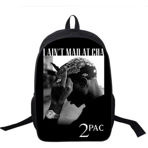 Tupac 2pac Backpack Rapper Hip Hop Rap School Bags Only God Can Judge Me Printed Teenager 16 Inch School Bags for Girls Boys Bag