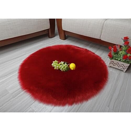 Wool-like Fabric Carpet round Mat Long Velvet Yoga Mat Bedroom Living Room Dresser Decorative Carpet Modern Minimalist