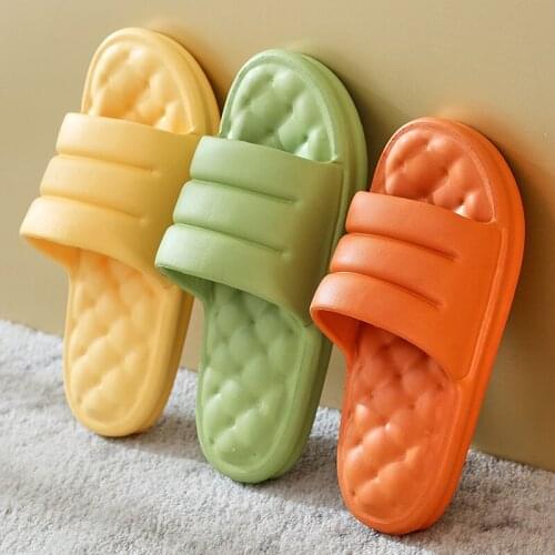 FZNYL Thickened Bottom EVA Slippers Summer Indoor Non-slip Breathable Sandals Toe Flat Home Women Shoes 2021