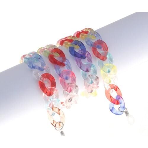 Sunglasses Eyeglass Cord Retainer Strap Colorful Glasses Chain Lanyard Holder Resin Acrylic Plastic Transparent Eyewear Chain