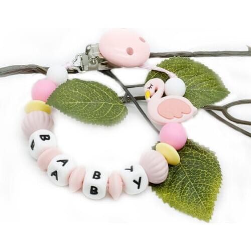 24 Styles personalized name silicone baby pacifier clip dummy clips pacifier chain teething pacifier chew toy baby holder