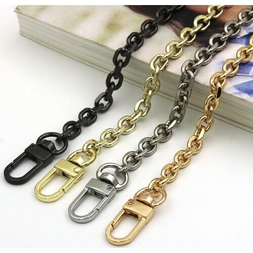 7.5mm Gold, Gun Black, Silver Replacement Purse Chain Shoulder Crossbody Strap for Small Handbag, Clutch Bags DIY O Shape Chains