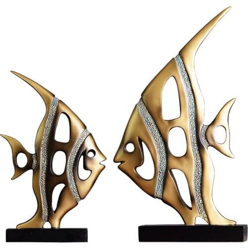 Resin Tropical Fish Statue Wedding Decoration Modern Home Living Room Study Decoration Decoration Gift