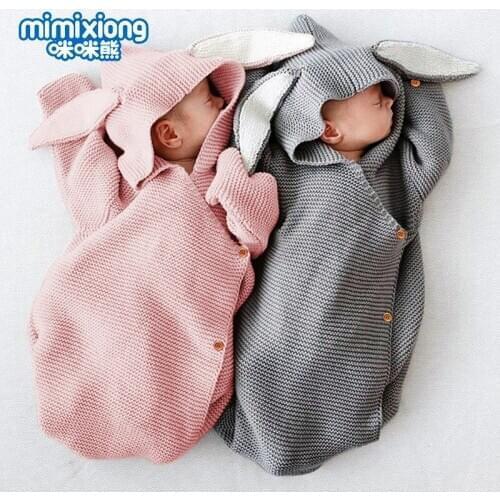 0-6months Baby Girls Baby Boys Sleeping Bag Fall Winter Newborn Infant Knitted Envelop Swaddle Blanket KF446