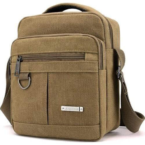 Mans handbag over his shoulder retro art style handbags wild canvas bag trend mens Messenger bag mobile phone purse bag