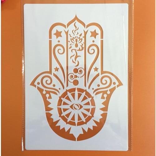 A4 29 * 21cm Religious palm DIY Stencils Wall Painting Scrapbook Coloring Embossing Album Decorative Paper Card Template,wall