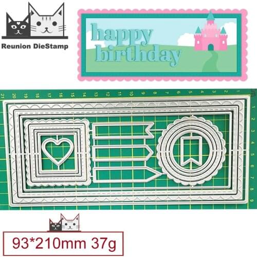Cut Die Christmas Long Rectangle Border Metal Cutting Dies DIY Scrapbooking Steel Craft Die Cut Embossing Paper Cards