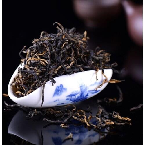 Yunnan Fengqing Dian-hong Sun Red Maofeng Honey Fragrance Black-Tea for Clear Heat Warm Stomach and Poria Cocos