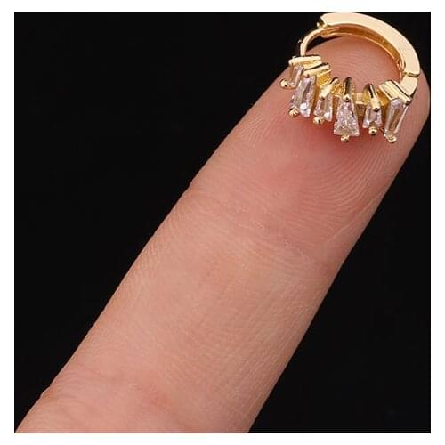 1 PCS Cute Small Mix Shaped Circle Ear Cuff Hoops Earring Simple Classic Geometric Closed Clip Ears Hoop Earring