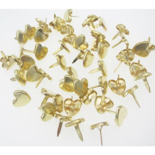 100pcs/lot 9mm Heart Shape Rivet Metal Love rivets for Scrapbook Cards Decoration DIY Punk rock Clothes Shoes Bags Accessories