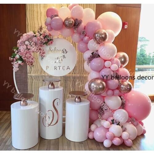 109pcs Balloons Garland Arch Kit Macaron Baby Pink Peach Pastel Rose Gold Birthday Wedding Baby Shower Anniversary Party Decor