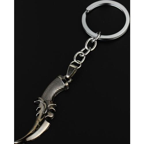 12PC/Lot Stainless Steel Keyring Dagger Knife Weapon Charms Keychain Women Men Friends Gifts Cosplay Key Chain Key Ring Jewelry