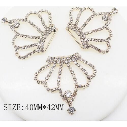 2pcs/lot 42mm*40mm Gold Diamante Crown Embellishment Button for Wedding Decoration Craft Accessories Ribbon Hair Girl Supplies