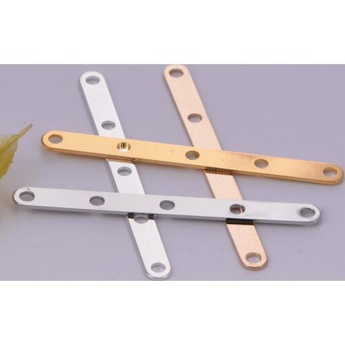 20pcs ZHU RU 35*3mm Charms Three-hole design Long strip connector Making pendant earring fit Vintage DIY bracelet necklace