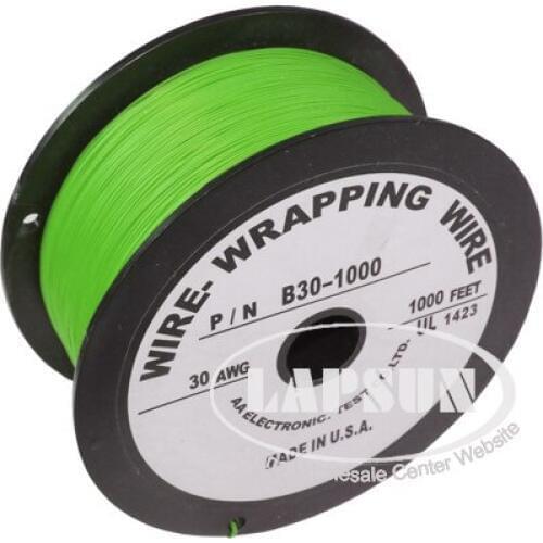 305m 1000Ft Green Wrapping Wire Cable Lead Cord 30AWG Tinned Plated Copper Core For Soldering Assistance Kit Tool